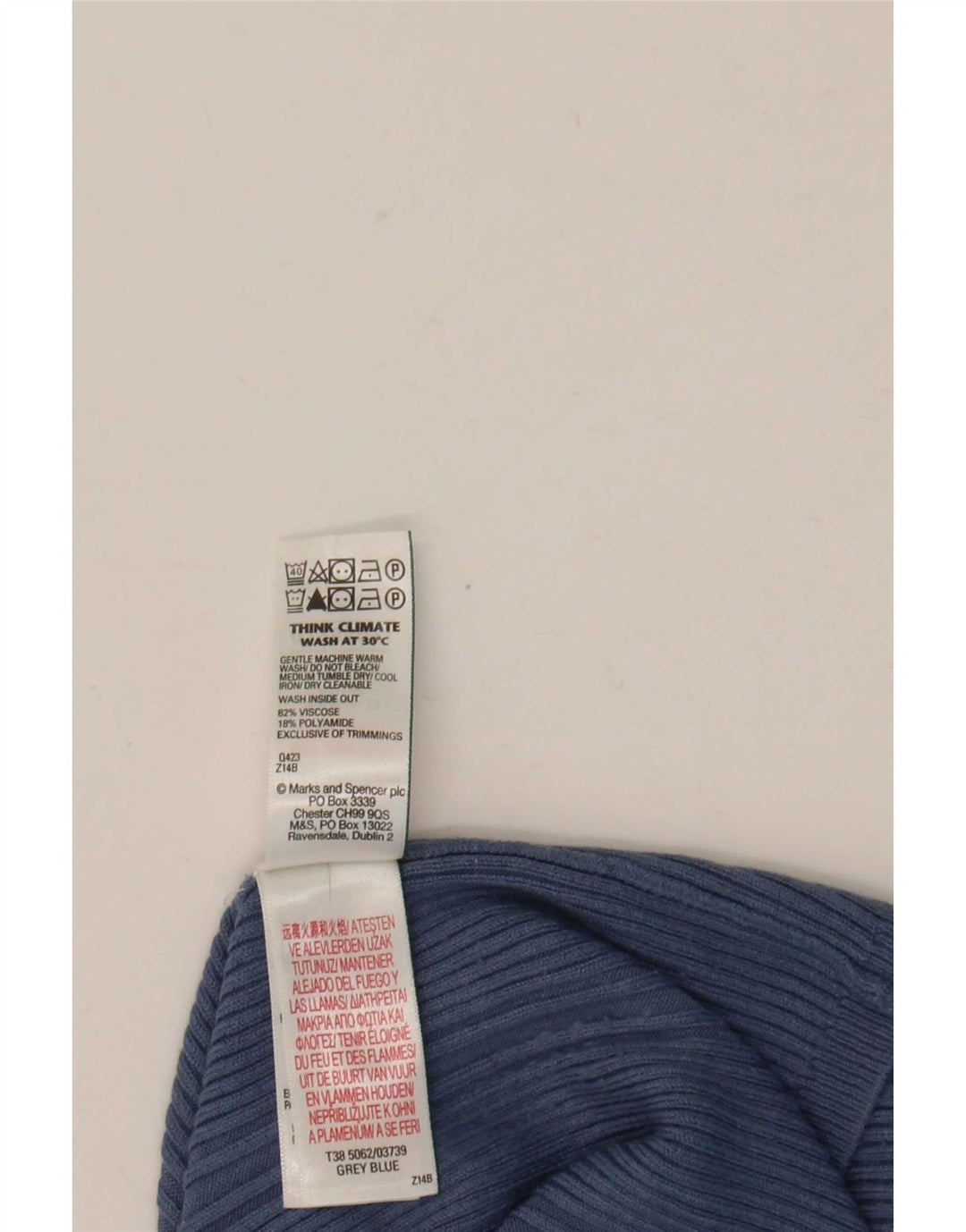 Marks & Spencer Dame sweater med rund hals DK 12 Medium Blue Viscose