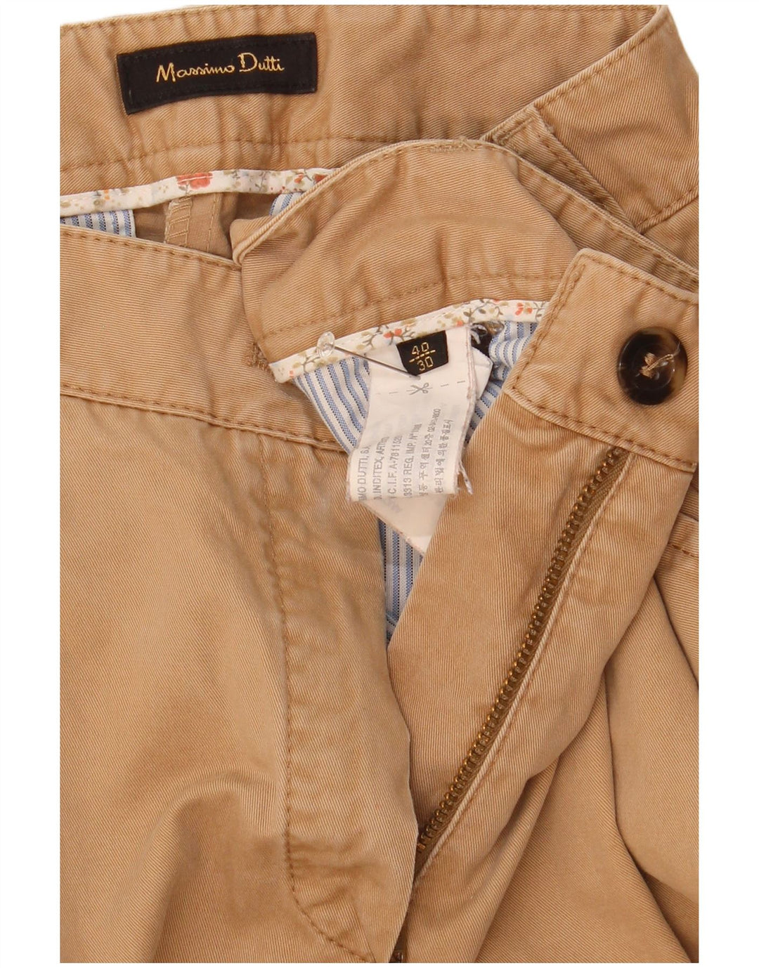 Massimo Dutti Dame-Pegged Chino-bukser EU 40 Medium W30 L31 Beige