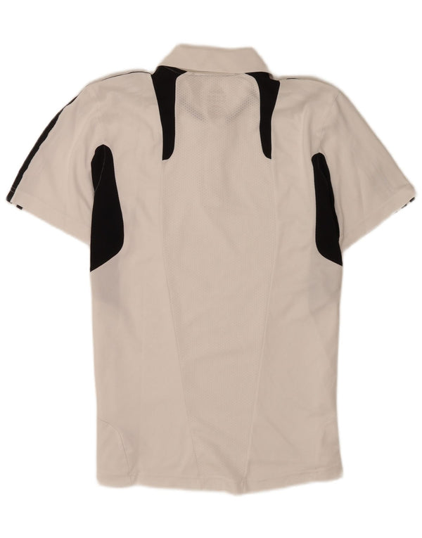 Adidas Regular Fit Polo Shirt Small White Colourblock Polyester Sports