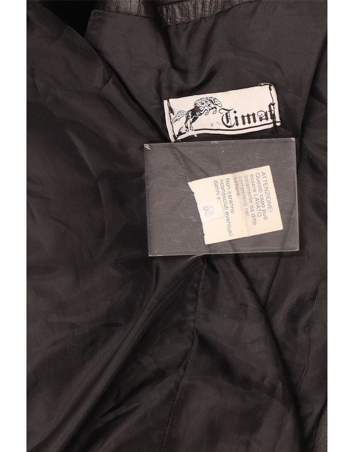 Vintage herre læderfrakke størrelse 62 4XL sort læder