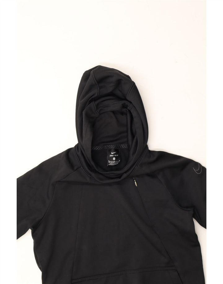 NIKE Boys Dri Fit Hoodie Jumper 10-11 Years Medium Black Polyester Vintage Nike and Second-Hand Nike from Messina Hembry 