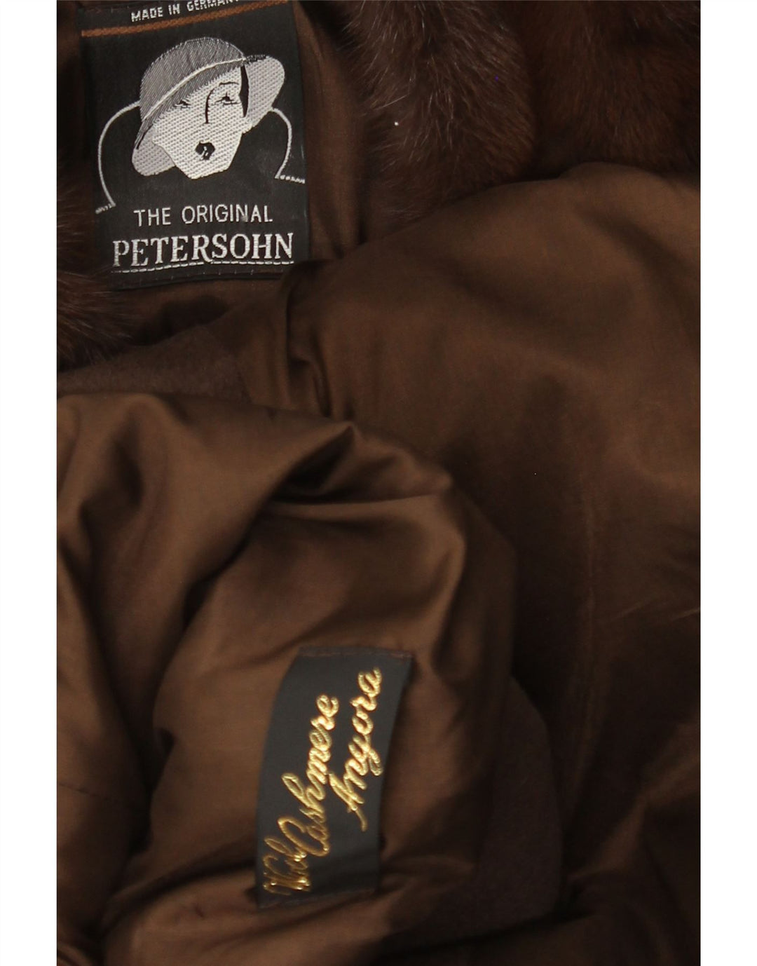 VINTAGE Dame Oversized Overfrakke UK 14 Stor Khaki Wool