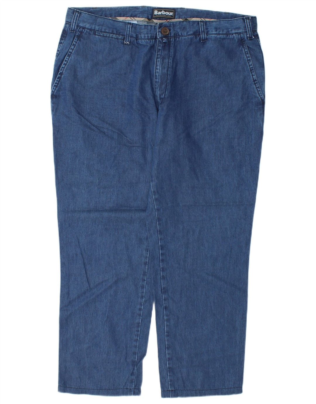 Barbour Dame Regular Fit Straight Jeans XL W36 L27 Blå Lyocell