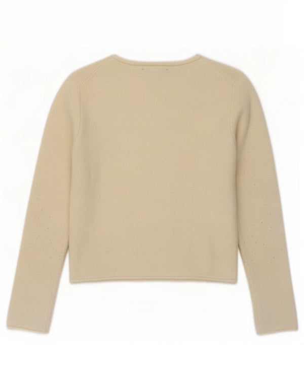 Zara Womens Crop Boat Neck Jumper Sweater UK 10 Small Off White Akryl