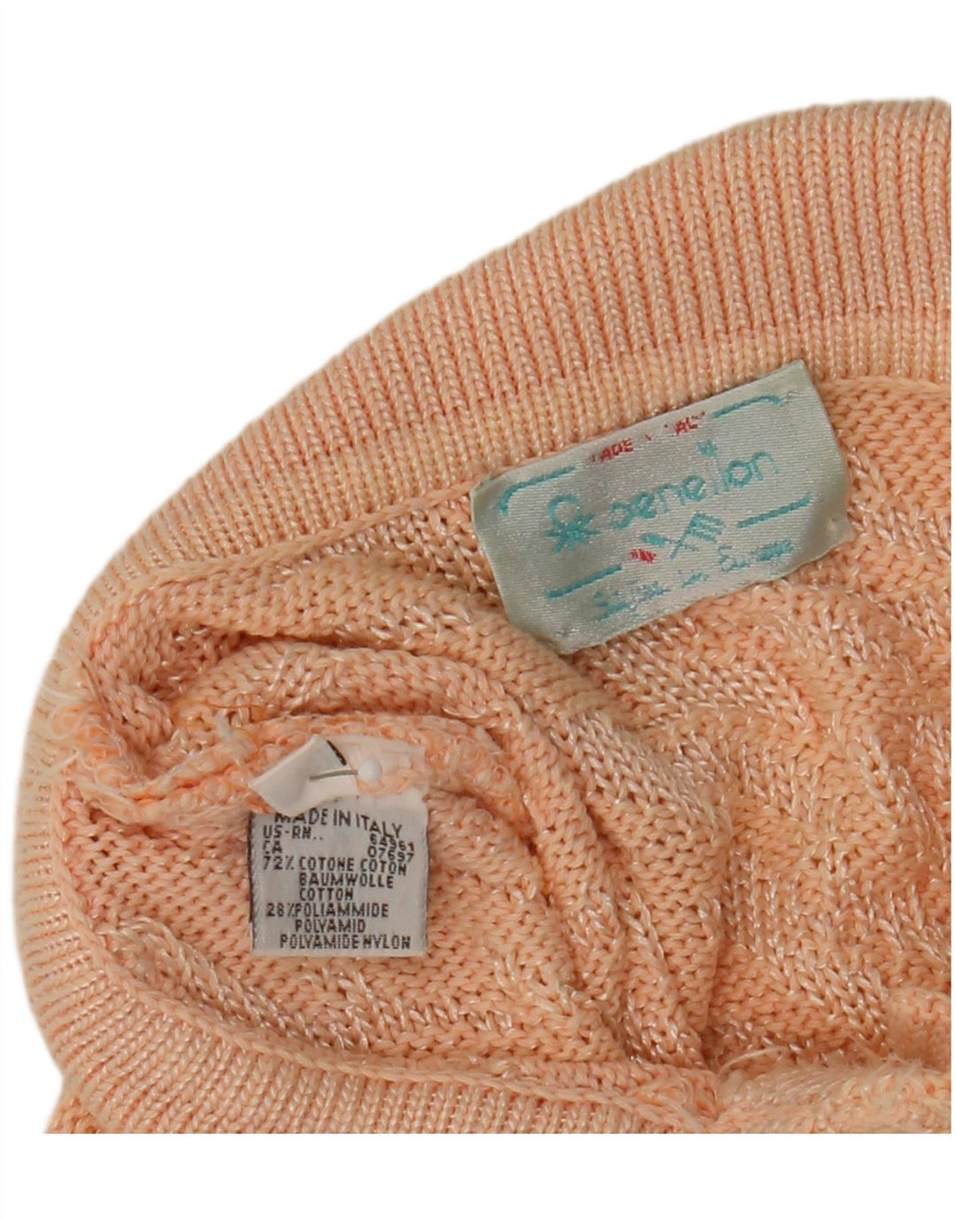 Benetton kvinders abstrakt mønster polo hals sweater IT 48 XL Pink