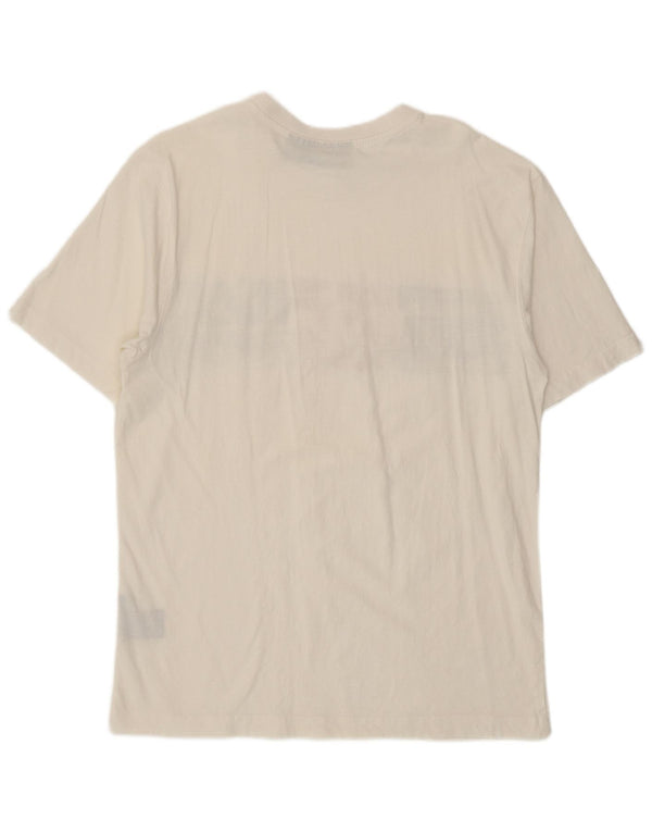 Fila Mens Graphic T-Shirt Top Medium White Cotton