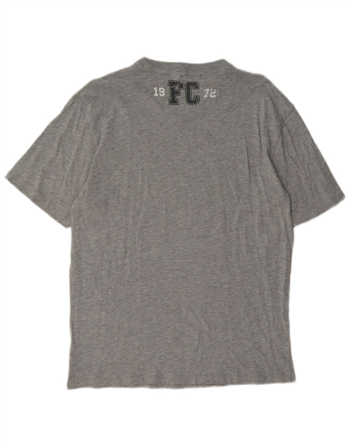French Connection Herre grafisk T-shirt Top Medium Grey Flecked Bomuld