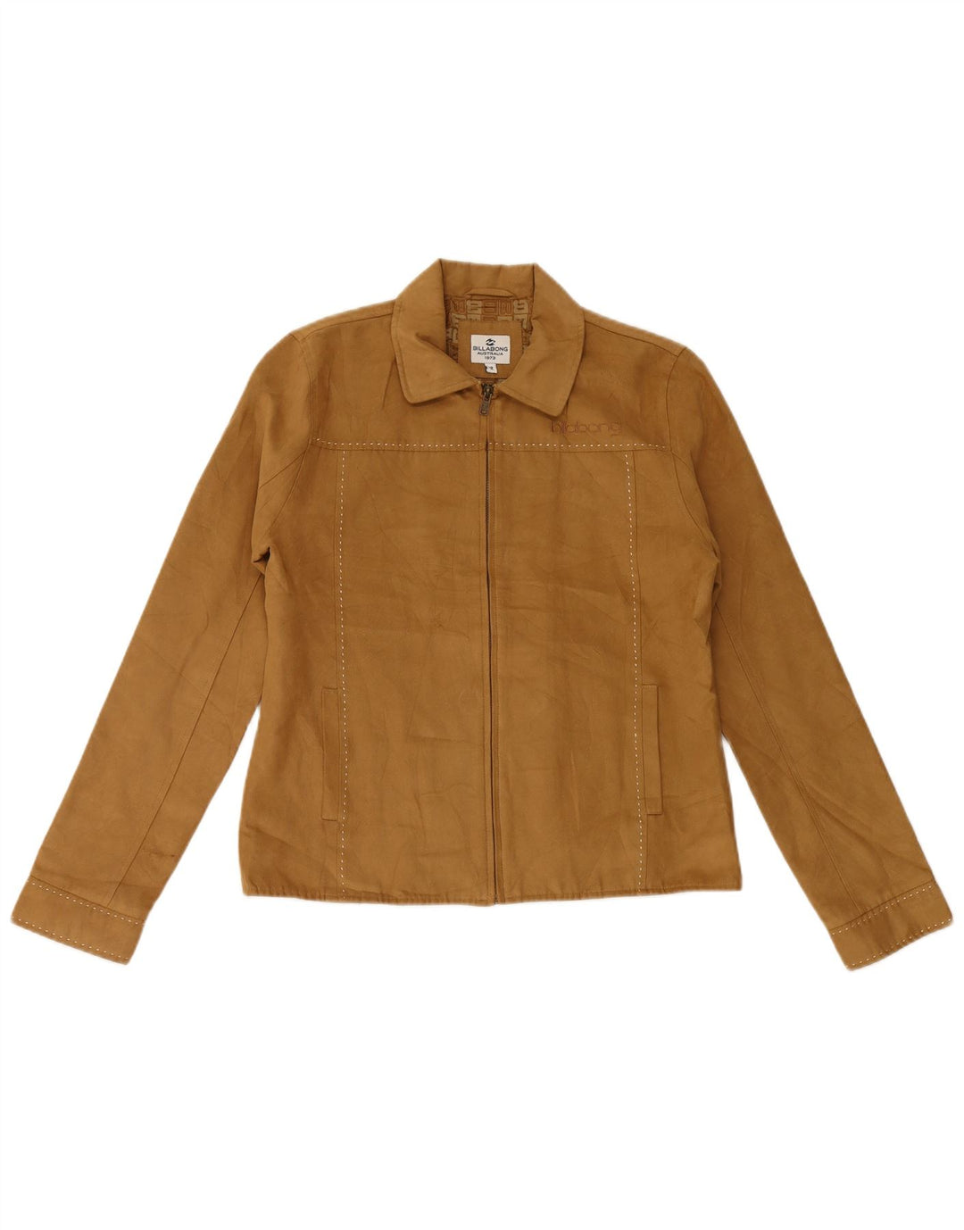 Billabong Womens Bomber Jacket US 12 Large Beige Polyester