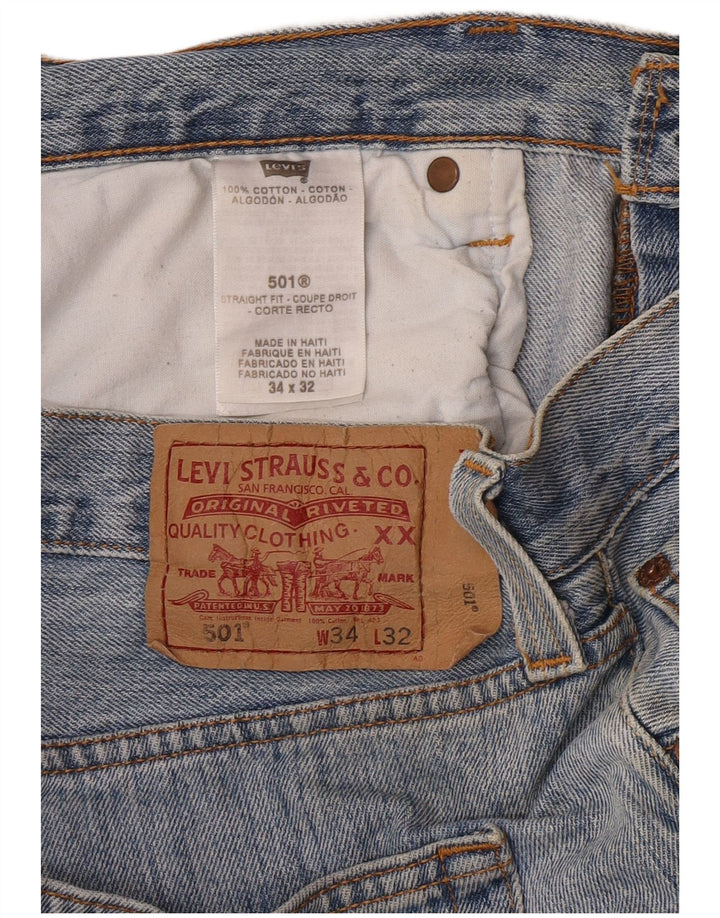 Levi's Straight Jeans til mænd W34 L32 blå bomuld