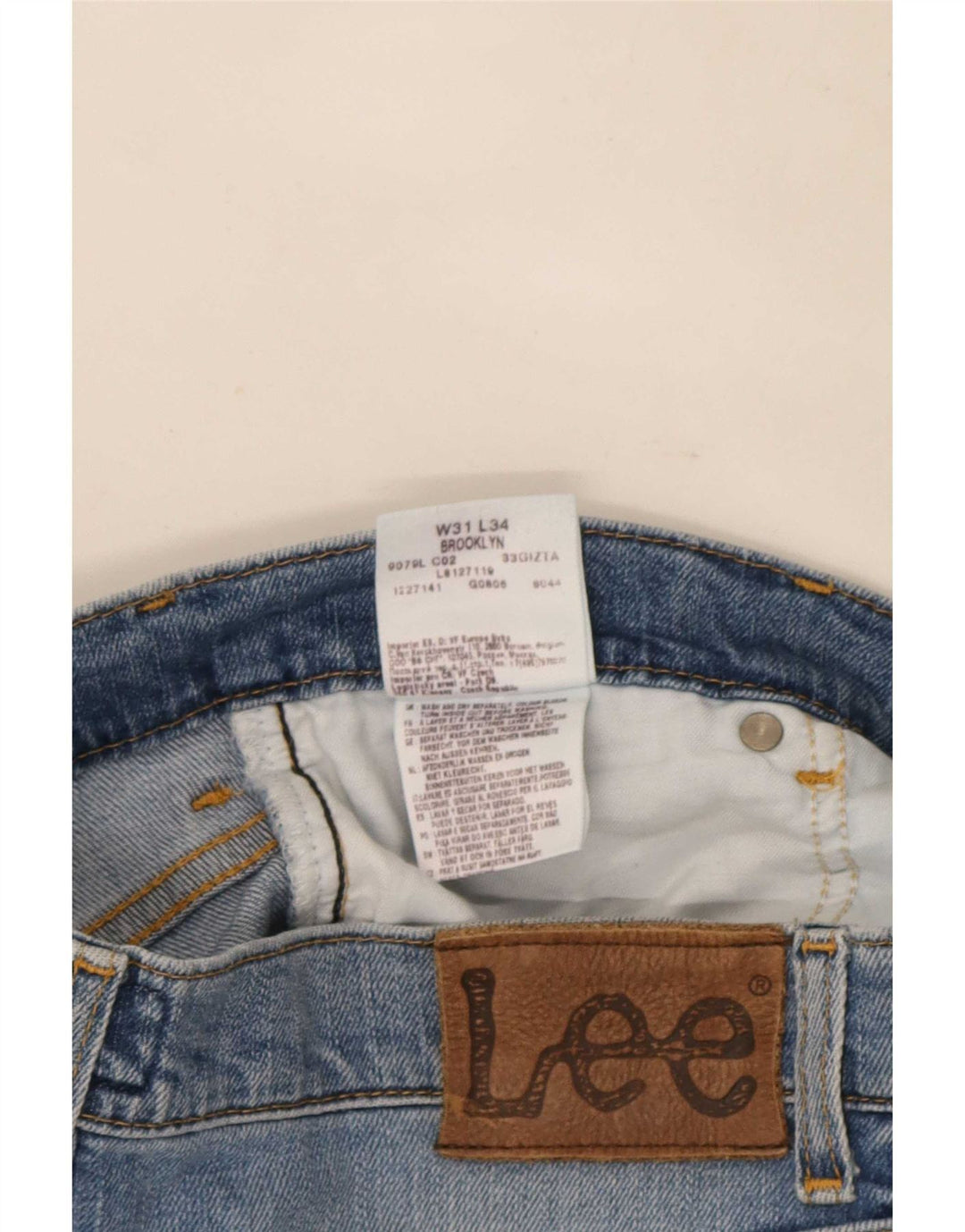 Lee Mens Brooklyn Straight Jeans W31 L27 Blå Bomuld