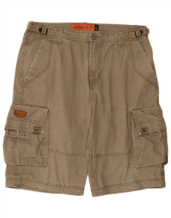 Jesse James Herre Cargo Shorts Large W34 Beige Bomuld