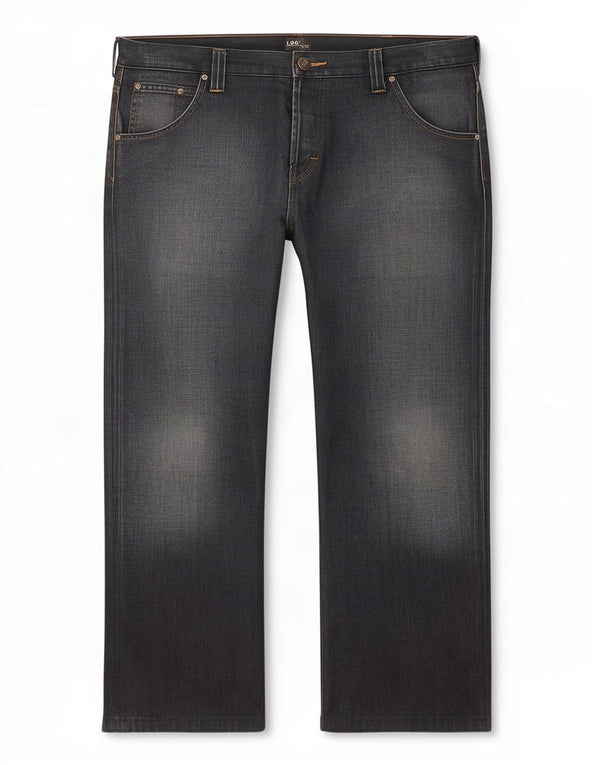 Lee Herre Flint Straight Jeans W38 L28 Marineblå Bomuld