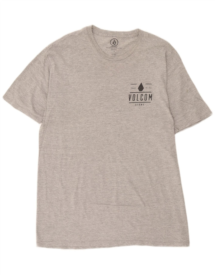 Volcom Herre Grafisk T-Shirt Top Stor grå Flecked Bomuld