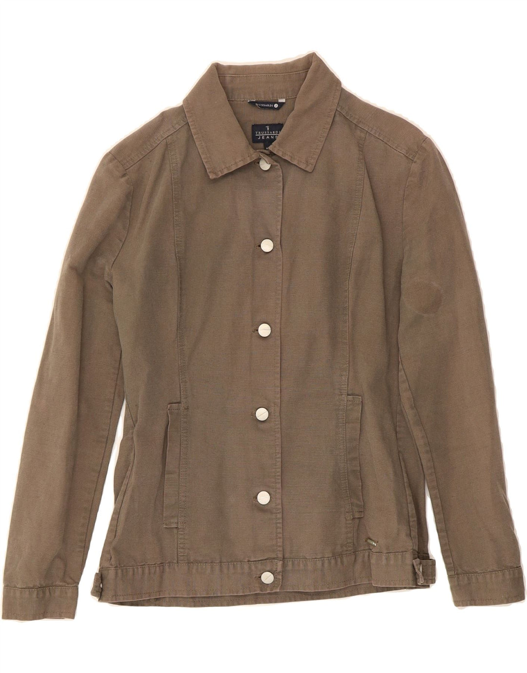 TRUSSARDI JEANS Womens Bomber Jacket IT 46 Large Brown Cotton Vintage Trussardi Jeans and Second-Hand Trussardi Jeans from Messina Hembry 