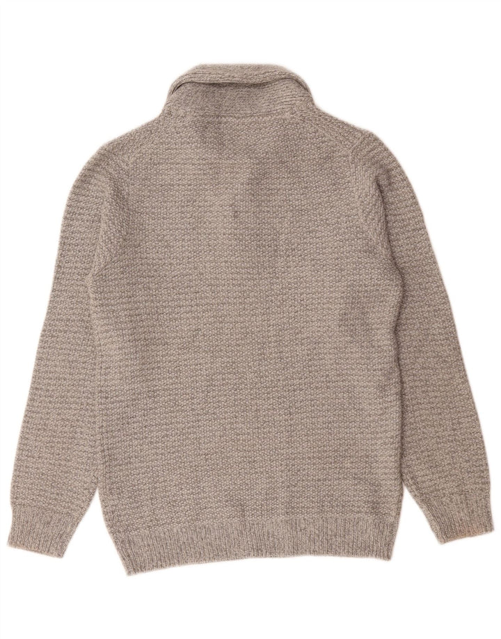 Marks & Spencer Herre Polo Neck Jumper Sweater Lille Grå Akryl