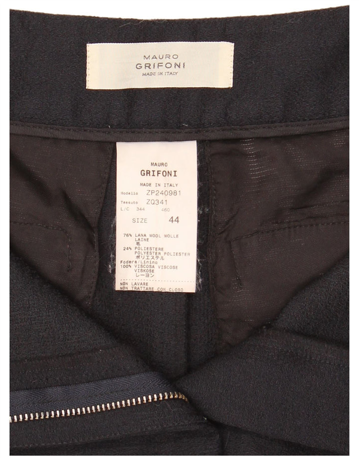 Mauro Grifoni Dame Mini Nederdel IT 44 Medium W30 Marineblå Uld
