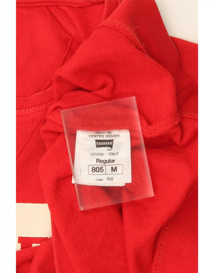 Carrera Herre grafisk Regular Fit Sweatshirt Jumper Medium Rød Bomuld