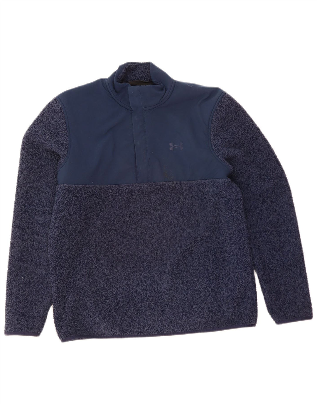 Under Armour Herre Button Neck Fleece Jumper Large Navy Blue Polyester
