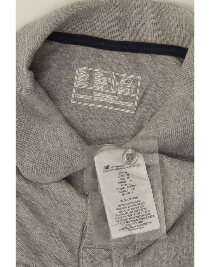 New Balance herre poloshirt Medium Grey Flecked Bomuld