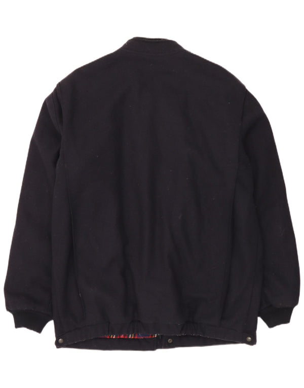 Wrangler Herre Windbreaker Coat UK 42 XL Navy Blue Wool