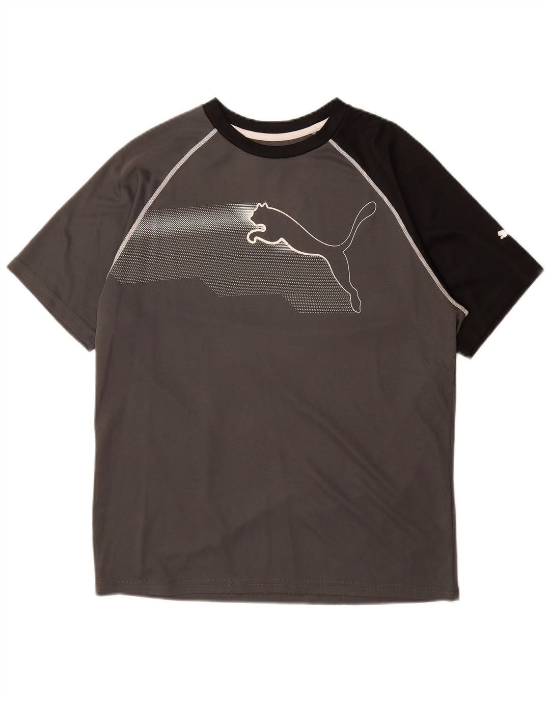 PUMA Herre grafisk T-shirt Top mellemgrå Colourblock Polyester