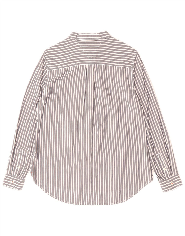 Tommy Hilfiger Dameskjorte UK 14 Medium Grå Stribet Bomuld