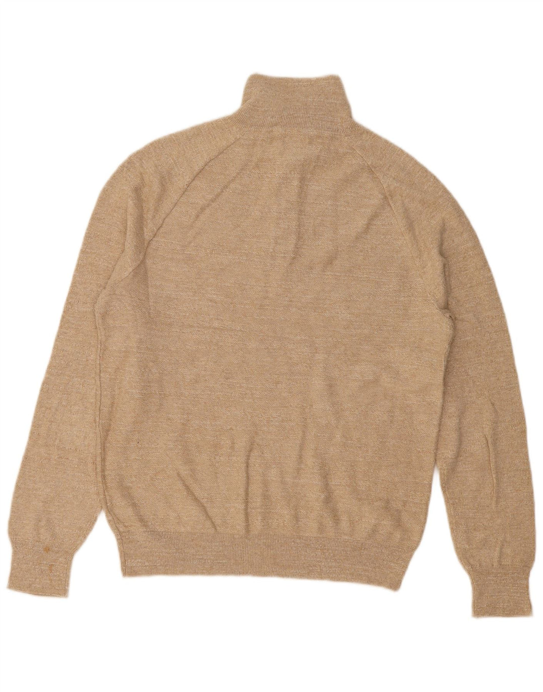 J. Crew Herre Zip Neck Jumper Sweater Lille Beige Bomuld