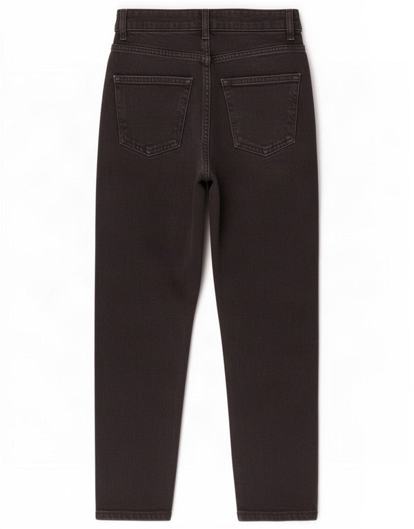 Topshop Womens Mom High Waist Tapered Jeans W25 L26 Black Cotton
