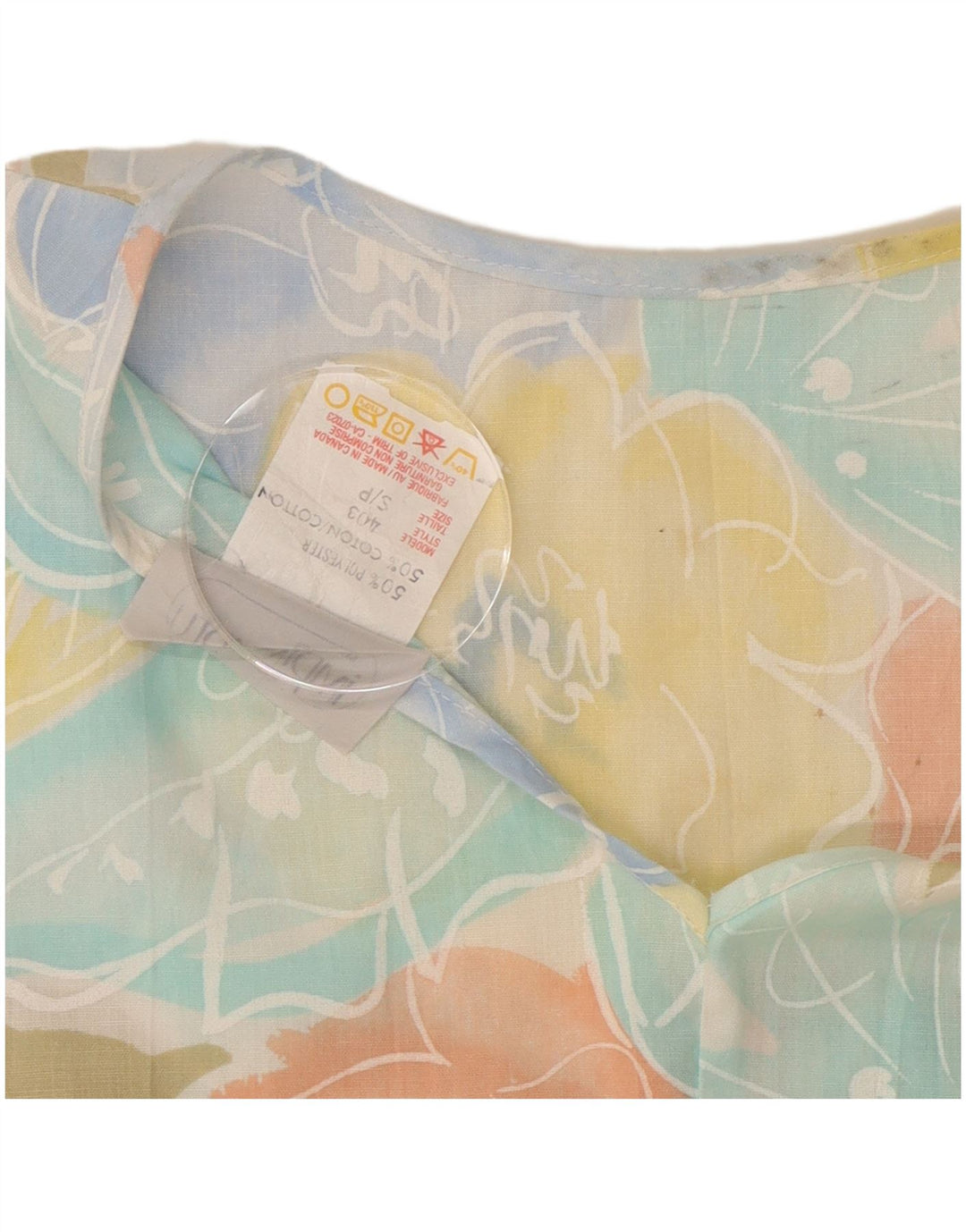 Impromptu Womens Crop Bluse Top UK 10 Small Multicolored Floral Polyester