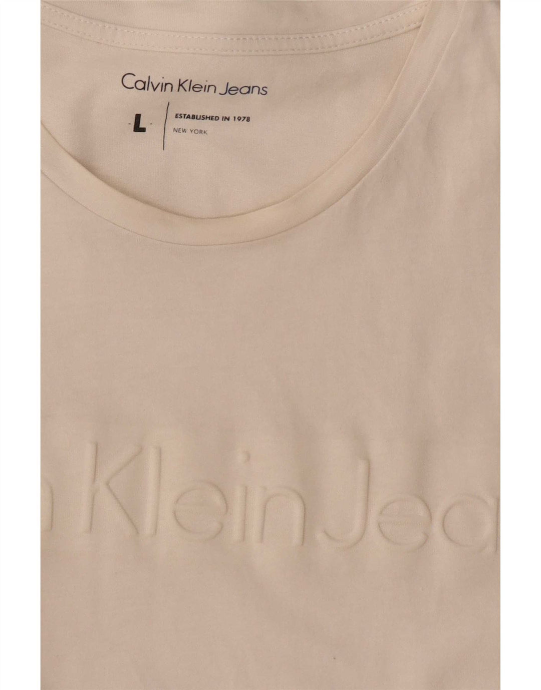 Calvin Klein Jeans Herre Grafisk T-Shirt Top Stor Hvid