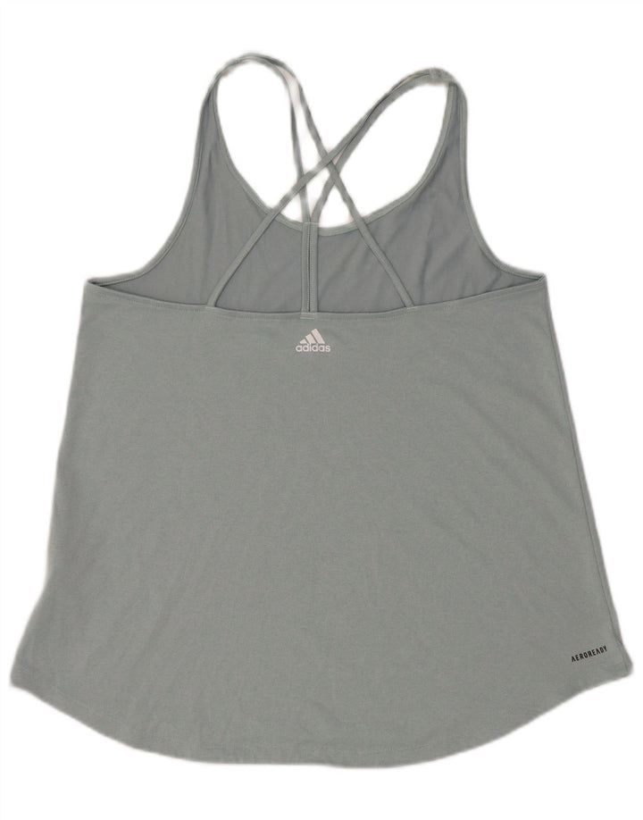 Adidas Dame Aeroready Vest Top UK 14 Large Grå Polyester
