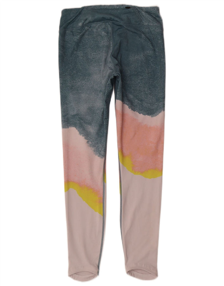 Nike Womens Dri Fit Leggings UK 6 XS Multicoloured Colourblock Polyester