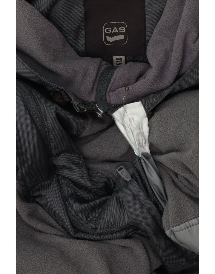 Gas Herre hætte vindjakke lille grå polyester