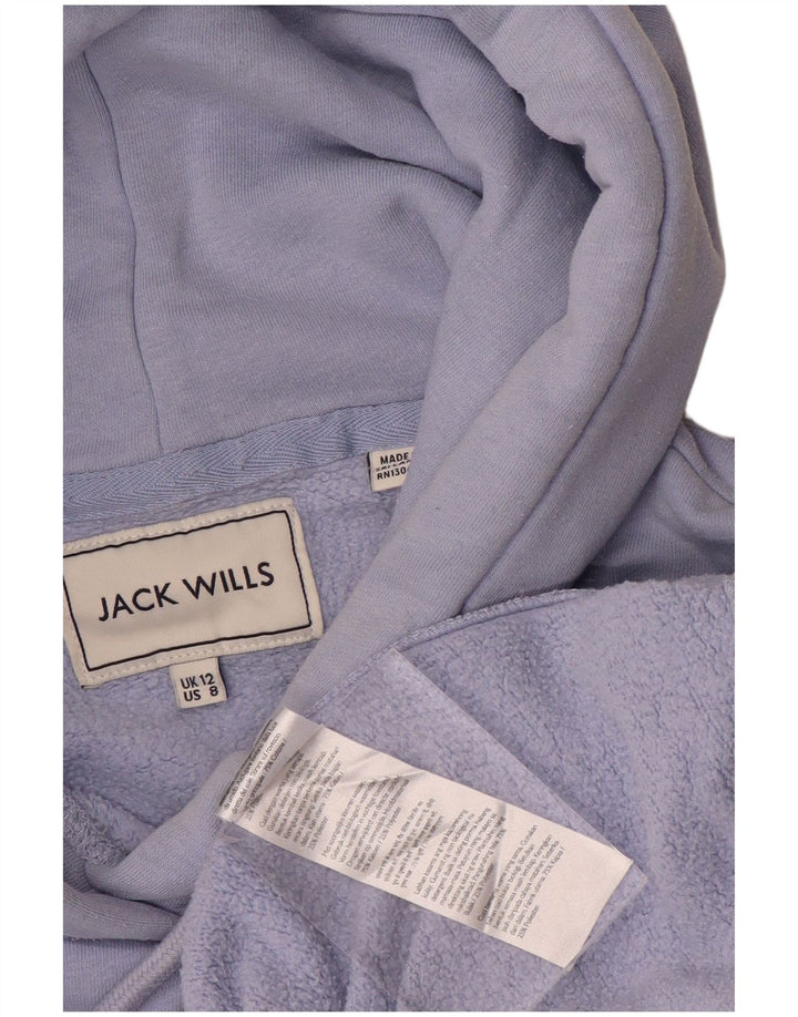 JACK WILLS Grafisk hættetrøje til kvinder UK 12 Medium Lilla Bomuld