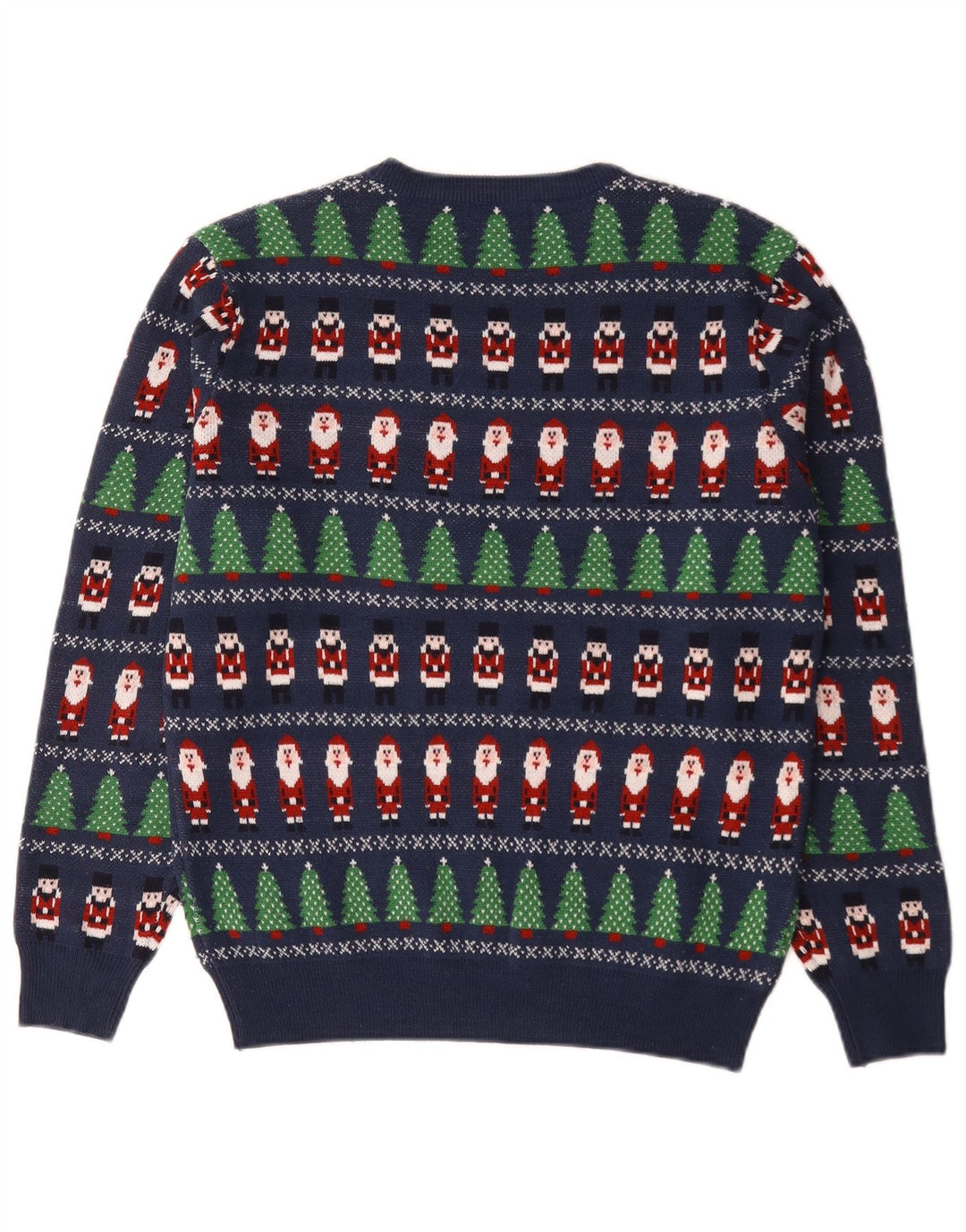 Marks & Spencer Herre sweater med rund hals, lille blå geometrisk