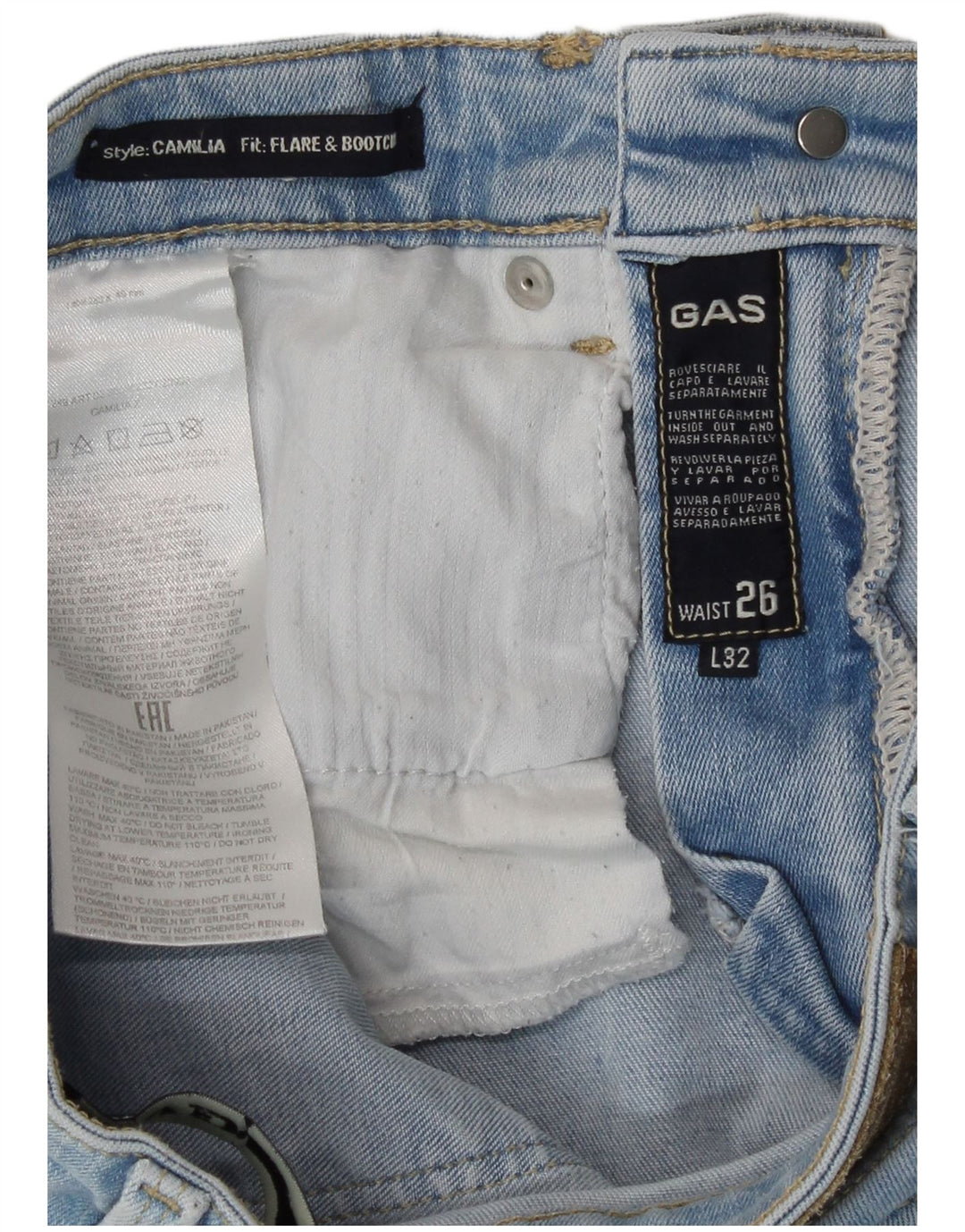 Gas Dame Camilia Bootcut Flared Jeans W26 L29 Blå