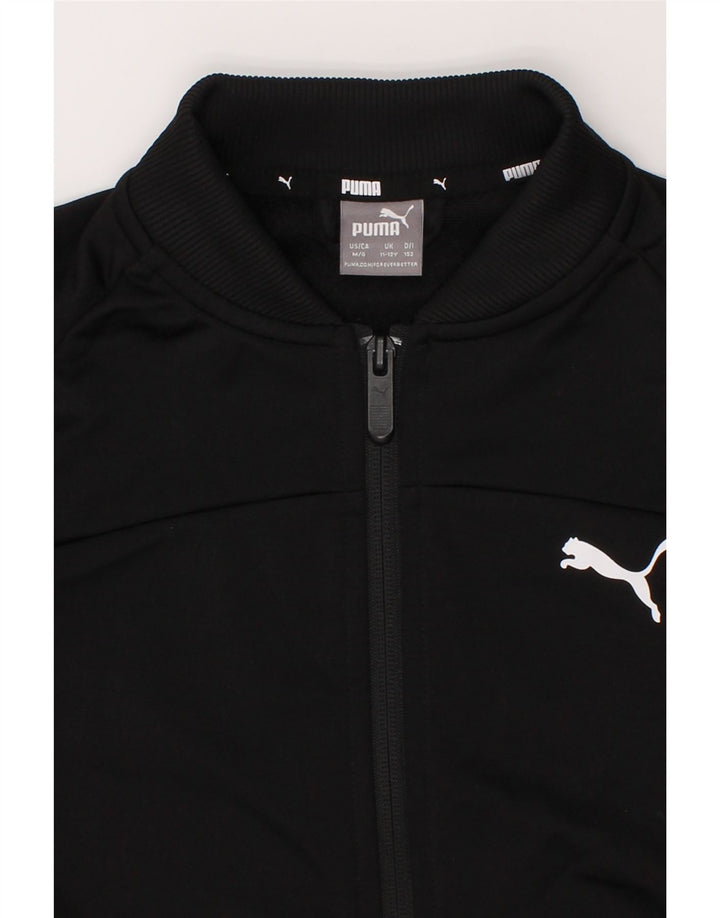 PUMA Boys Tracksuit Top Jacket 11-12 Years Black Polyester Vintage Puma and Second-Hand Puma from Messina Hembry 
