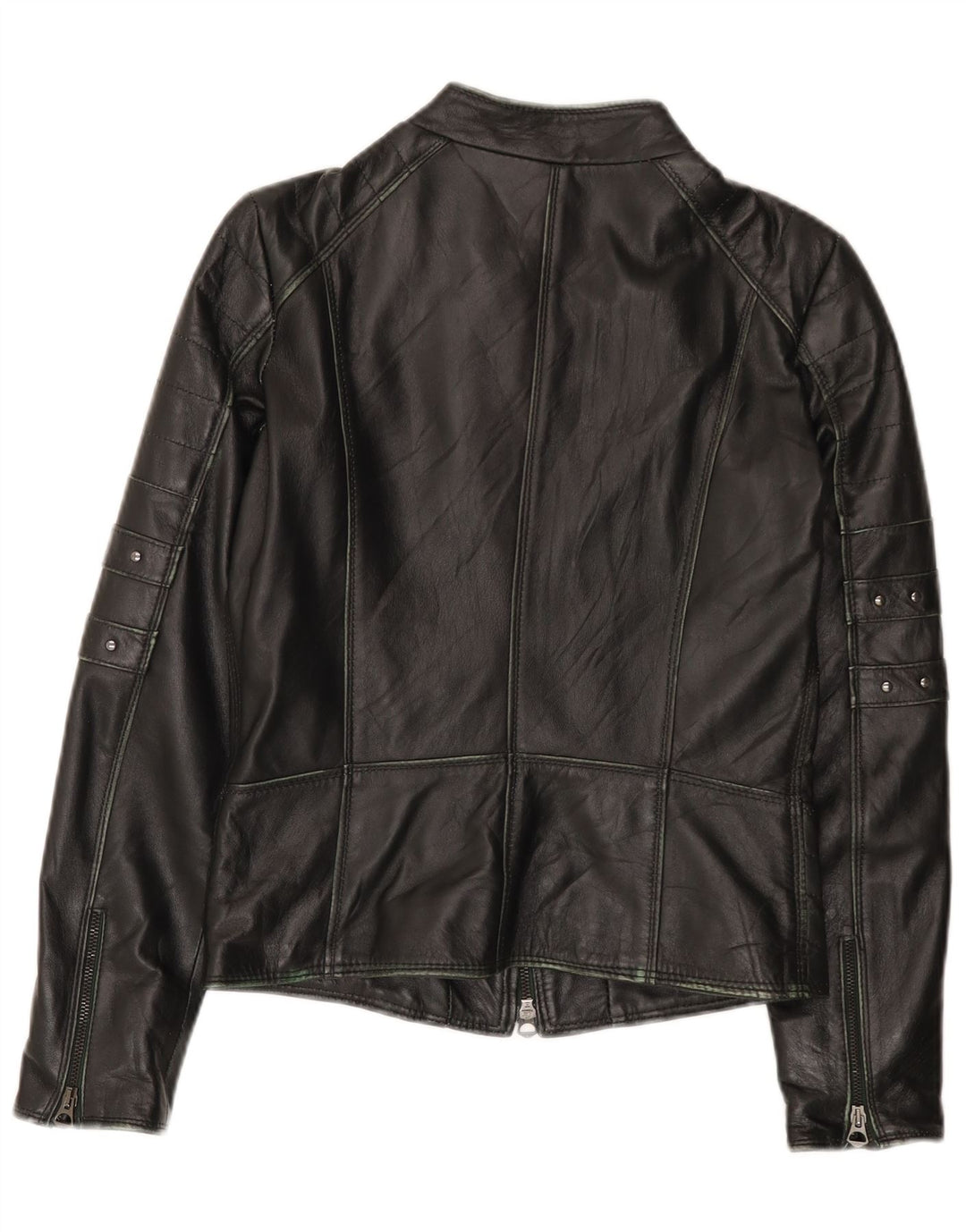 Vintage dame bikerjakke i læder IT 44 Medium sort læder