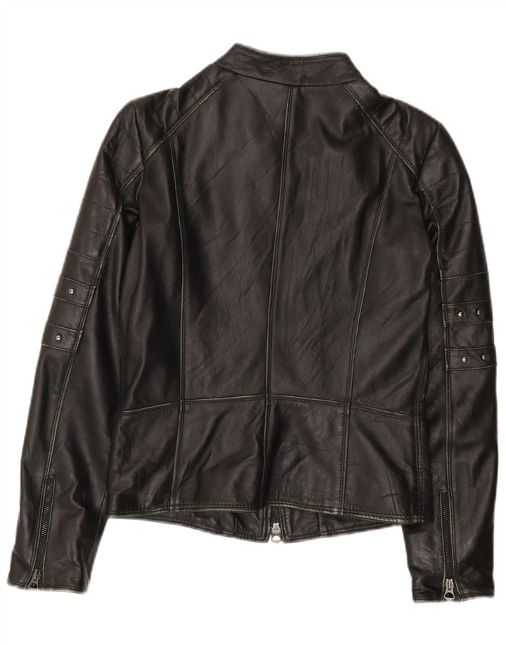 Vintage dame bikerjakke i læder IT 44 Medium sort læder
