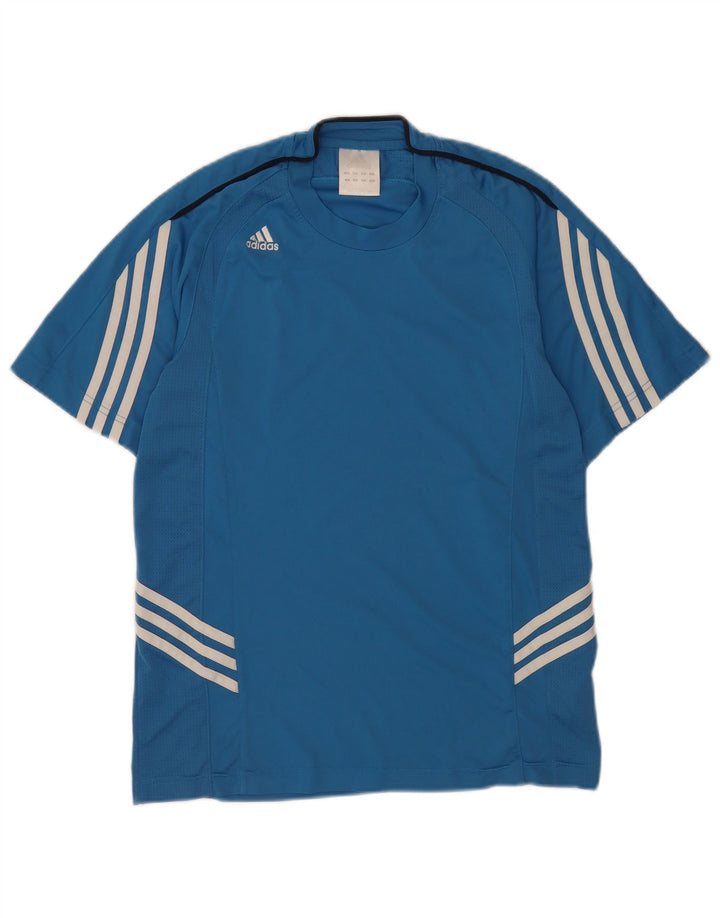 Adidas Herre T-Shirt Top Lille Blå Colourblock Polyester