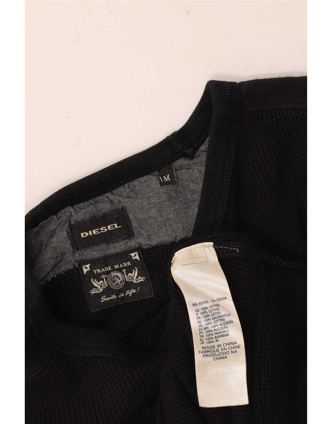 Diesel Herre Sweatshirt Jumper Medium Sort Bomuld
