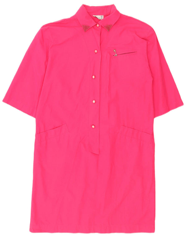 Vintage Womens Short Sleeve Pullover Shirt Dress IT 42 Medium Pink