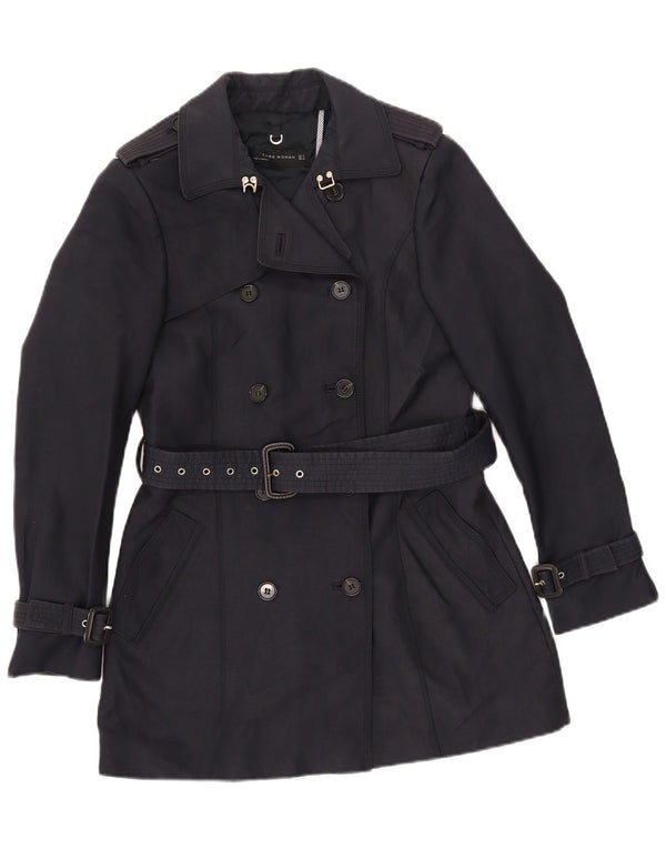 Zara Trench Coat til kvinder UK 12 Medium Navy Blue