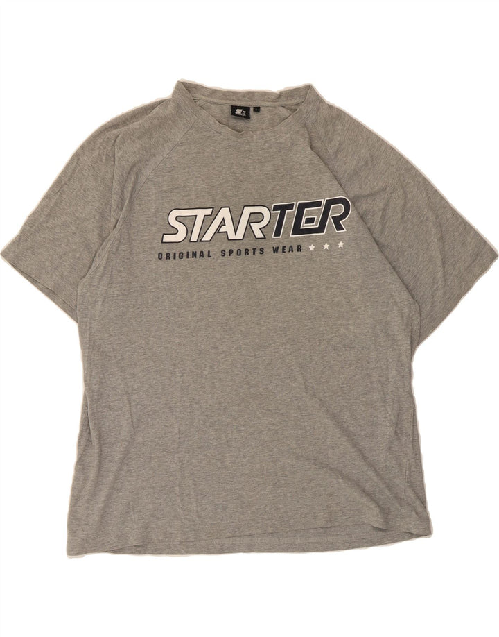 STARTER Mens Graphic T-Shirt Top Large Grey Cotton Vintage Starter and Second-Hand Starter from Messina Hembry 