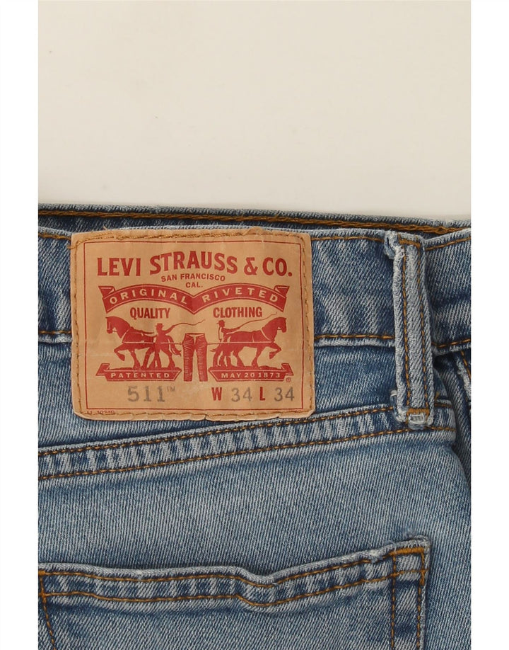 Levi's Herre 511 Slim Jeans W34 L34 Blå Bomuld