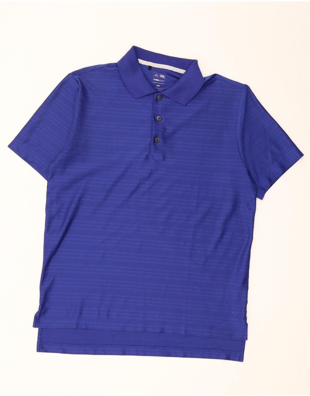 Adidas Herre Climacool Polo Shirt Medium Blue Pinstripe Polyester