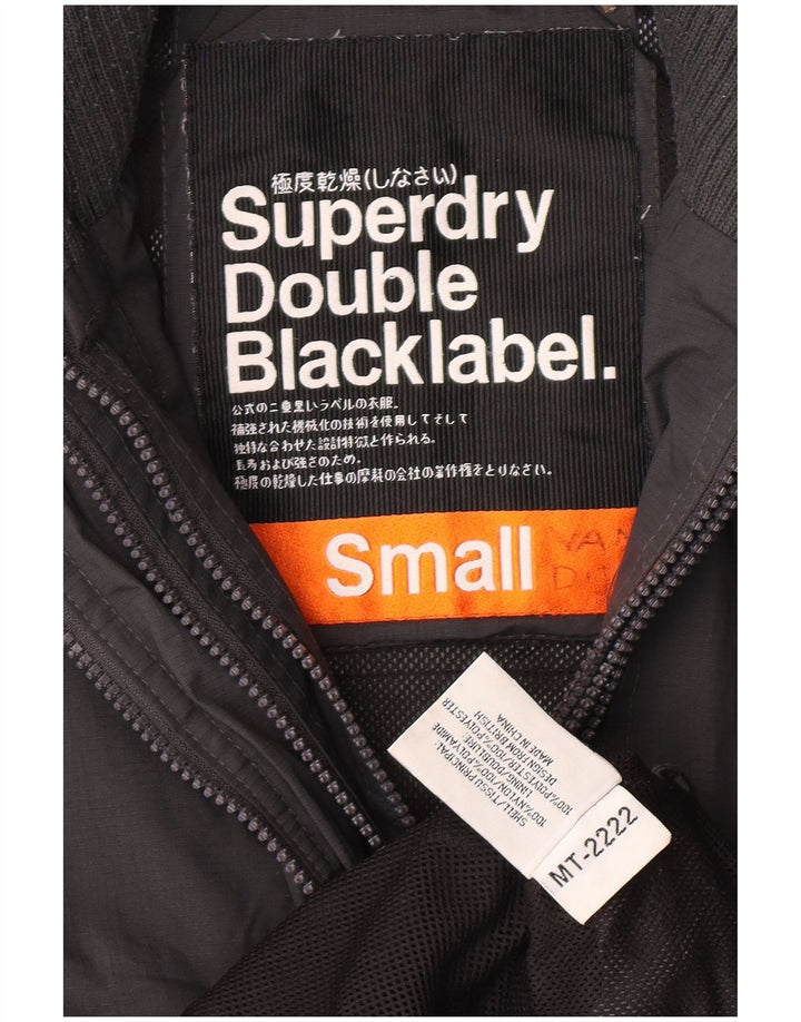 Superdry Grafisk regnjakke til kvinder UK 10 Lille grå nylon
