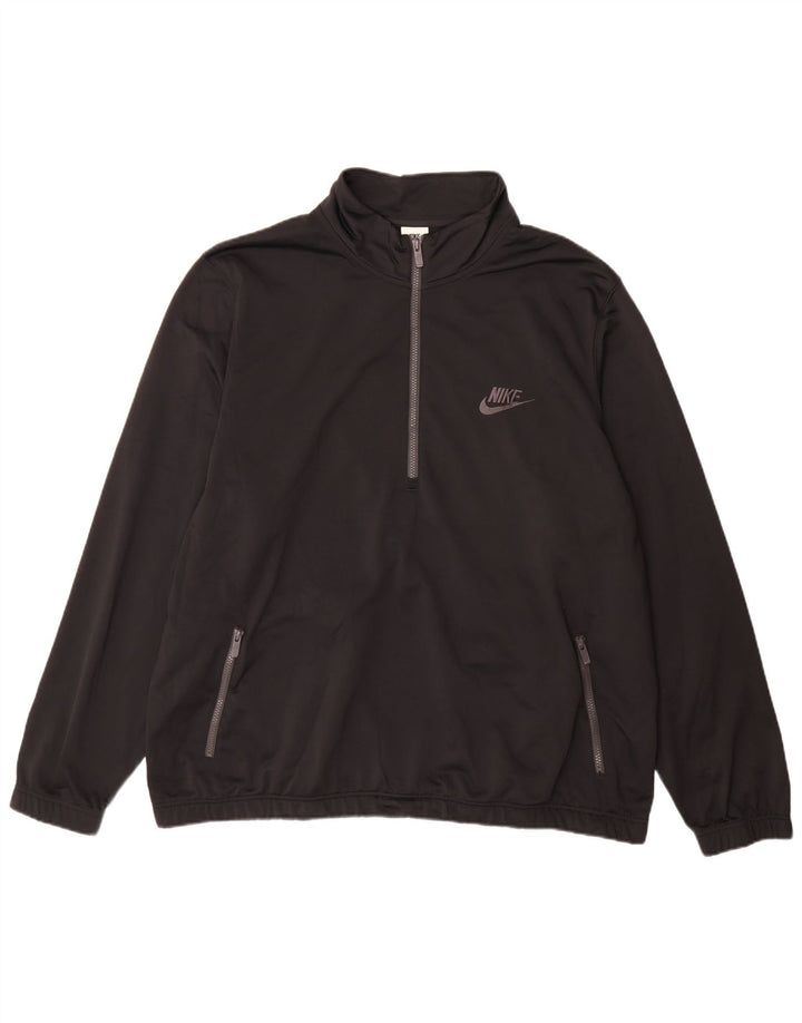Nike Sweatshirt med lynlås til mænd 3XL sort polyester