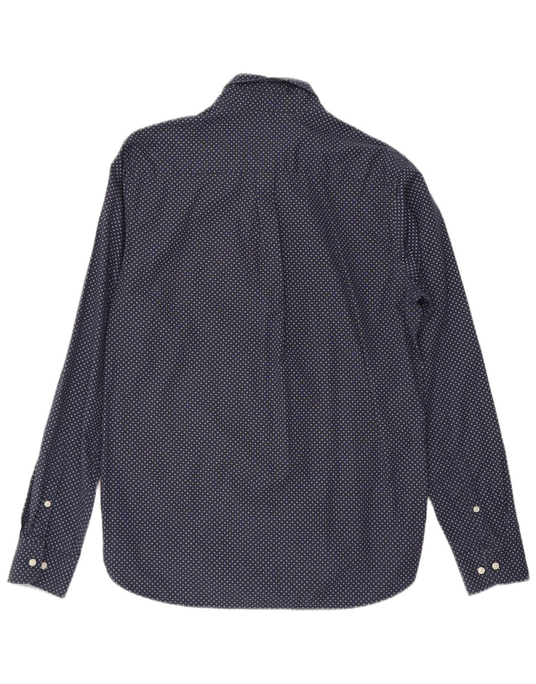 SUPERDRY Mens Regular Fit Shirt Medium Navy Blue Spotted Cotton