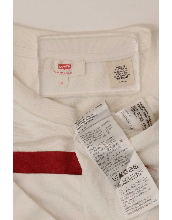Levi's Dame Grafisk Oversized Sweatshirt Jumper UK 10 Lille hvid bomuld